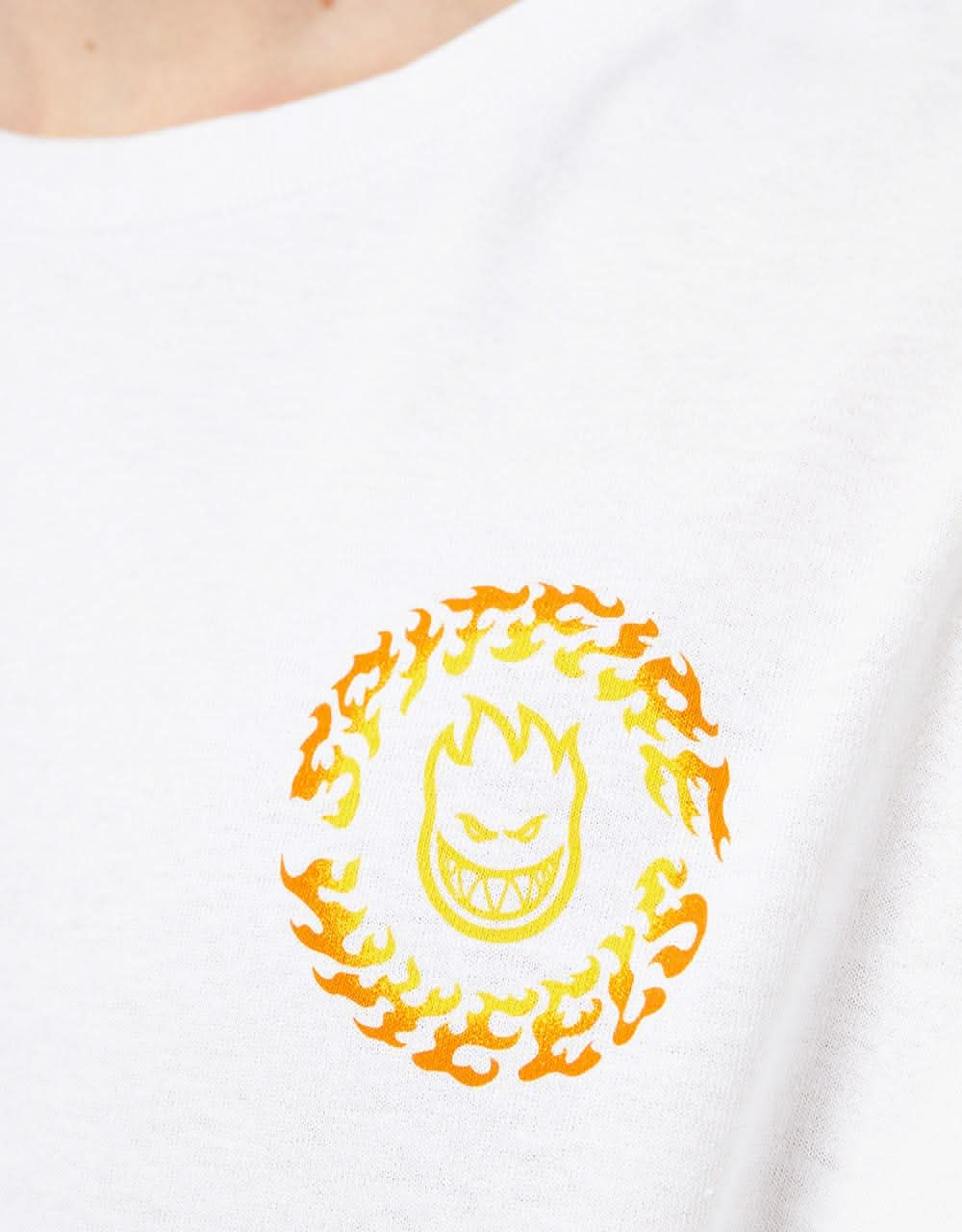 Spitfire Torched Script T-Shirt - White/Yellow/Orange