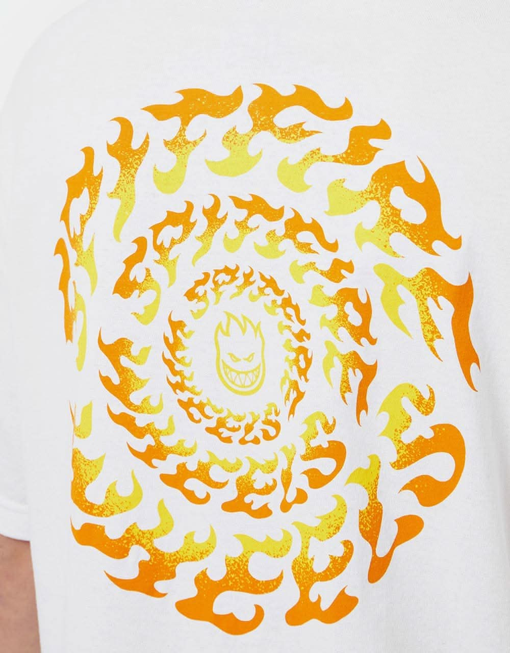 Spitfire Torched Script T-Shirt - White/Yellow/Orange