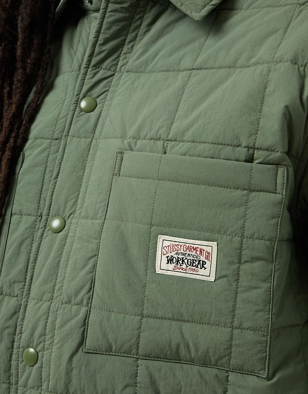 Stüssy Quilted Fatigue Shirt - Green