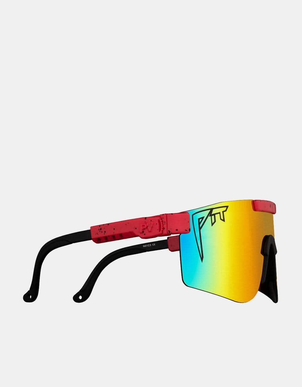 Pit Viper Hot Shot Double Wide Polarized Sunglasses - Rainbow Mirror