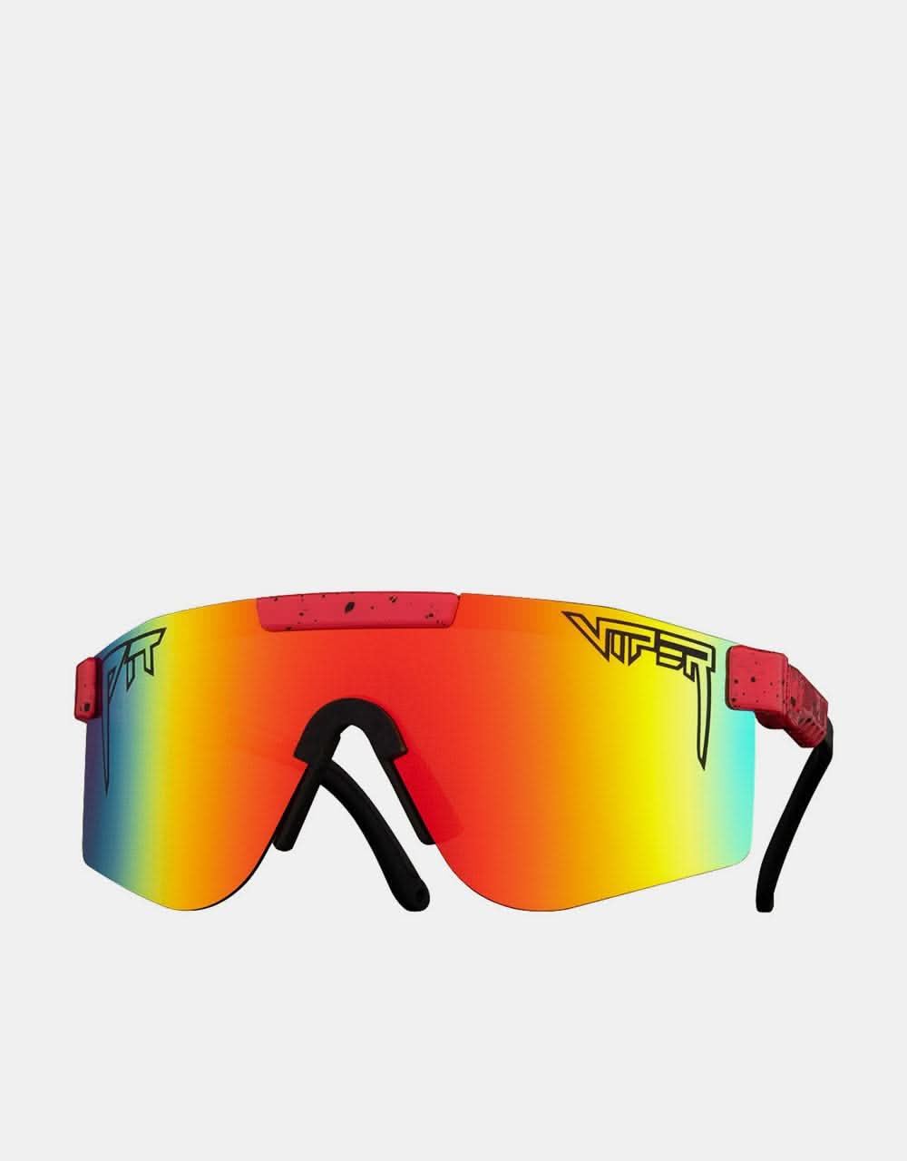 Pit Viper Hot Shot Double Wide Polarized Sunglasses - Rainbow Mirror