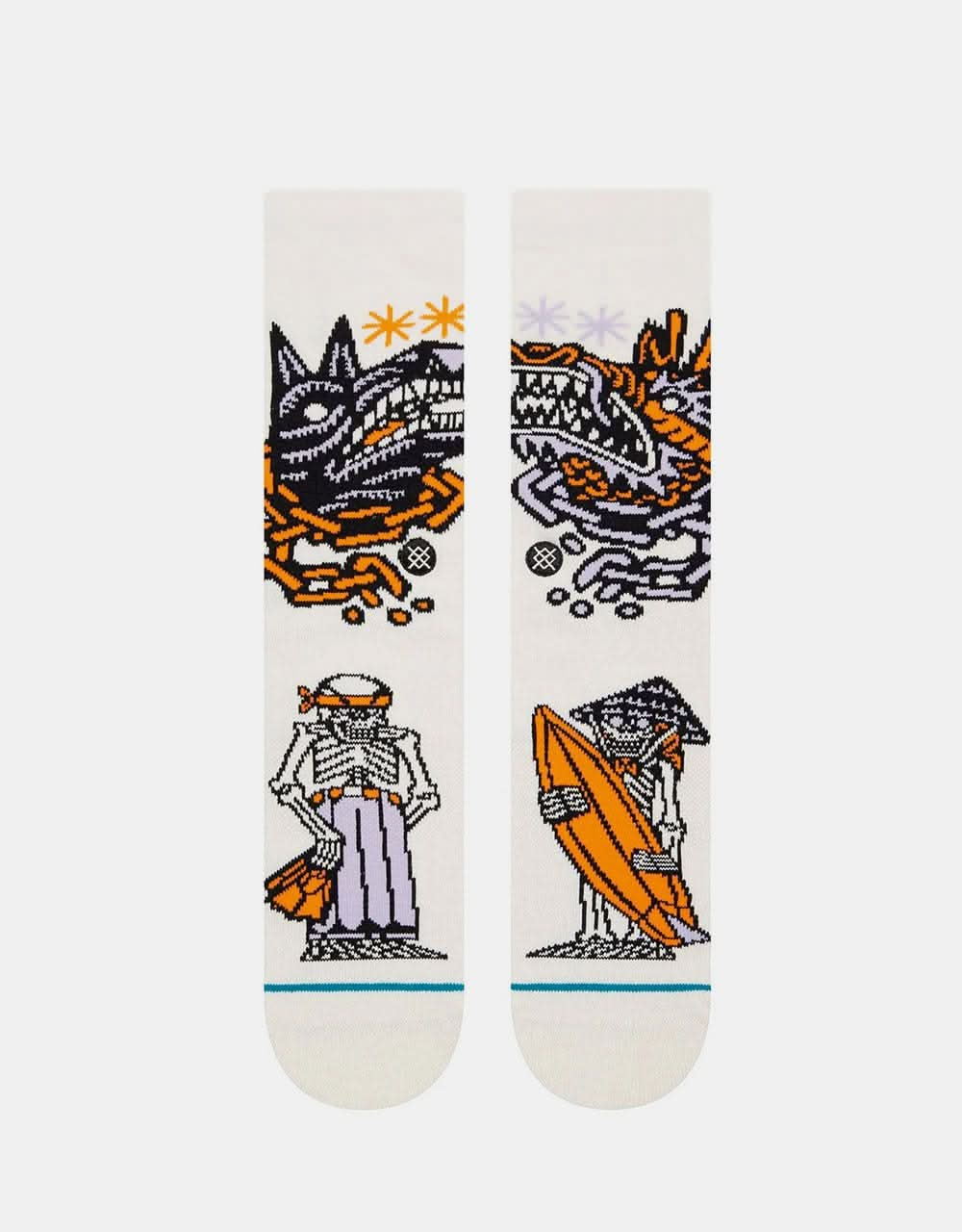 Stance x DJ Javier DJ Clash Crew Socks - Off White