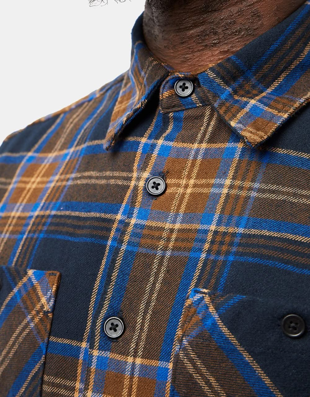 Picture Relowa L/S Shirt - Plaid Dark Blue