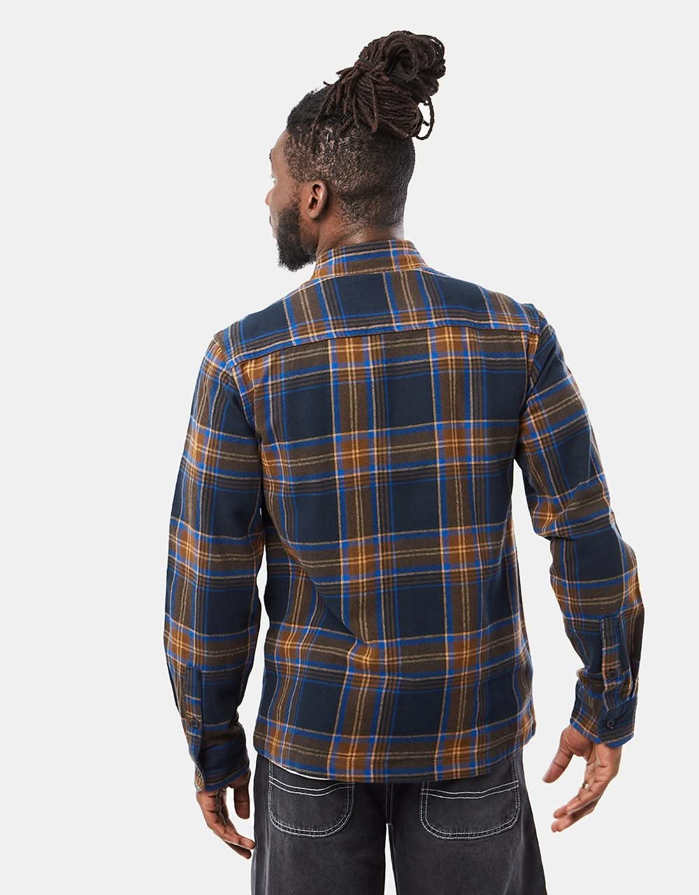 Picture Relowa L/S Shirt - Plaid Dark Blue