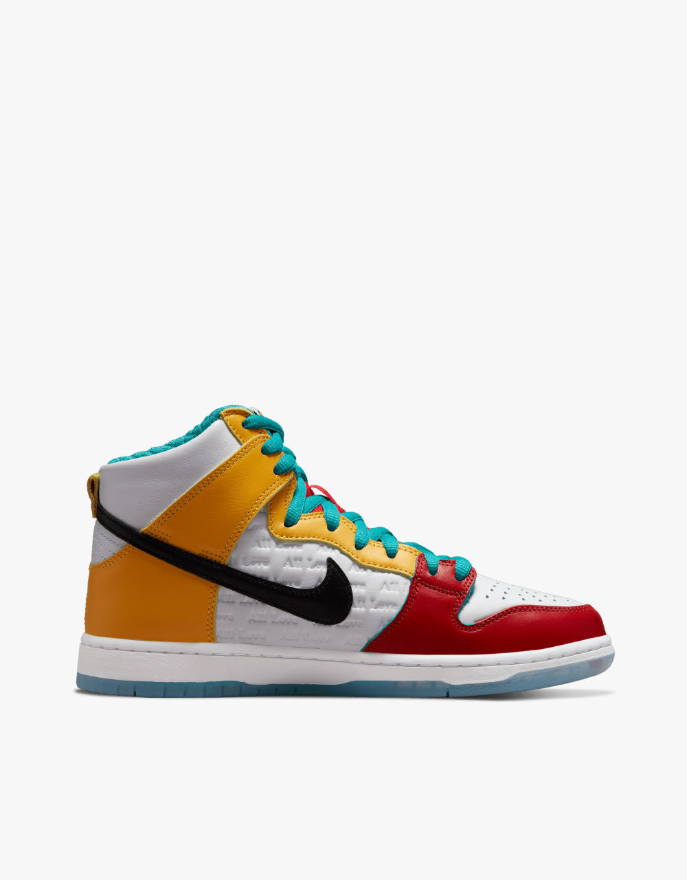 Chaussures de skate Nike SB 'froSkate' Dunk High Pro - Blanc/Or métallique-Rouge université