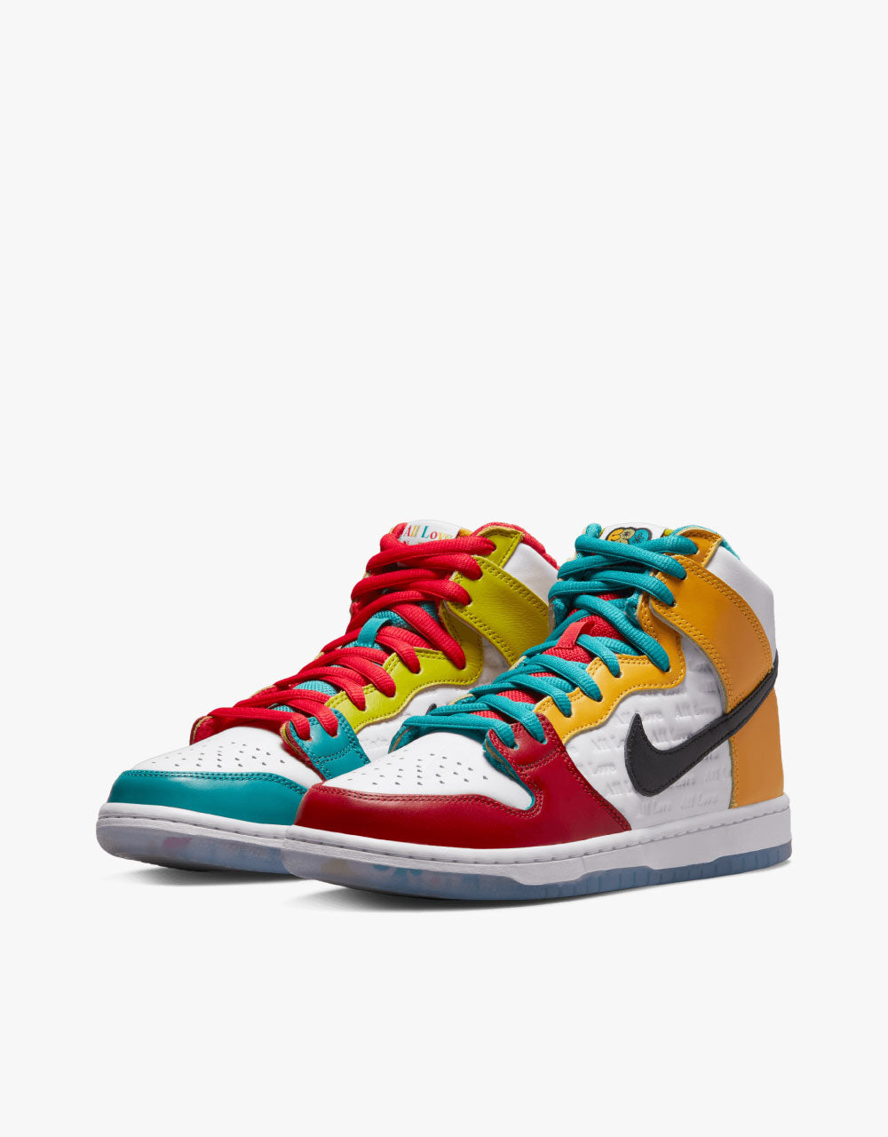 Chaussures de skate Nike SB 'froSkate' Dunk High Pro - Blanc/Or métallique-Rouge université