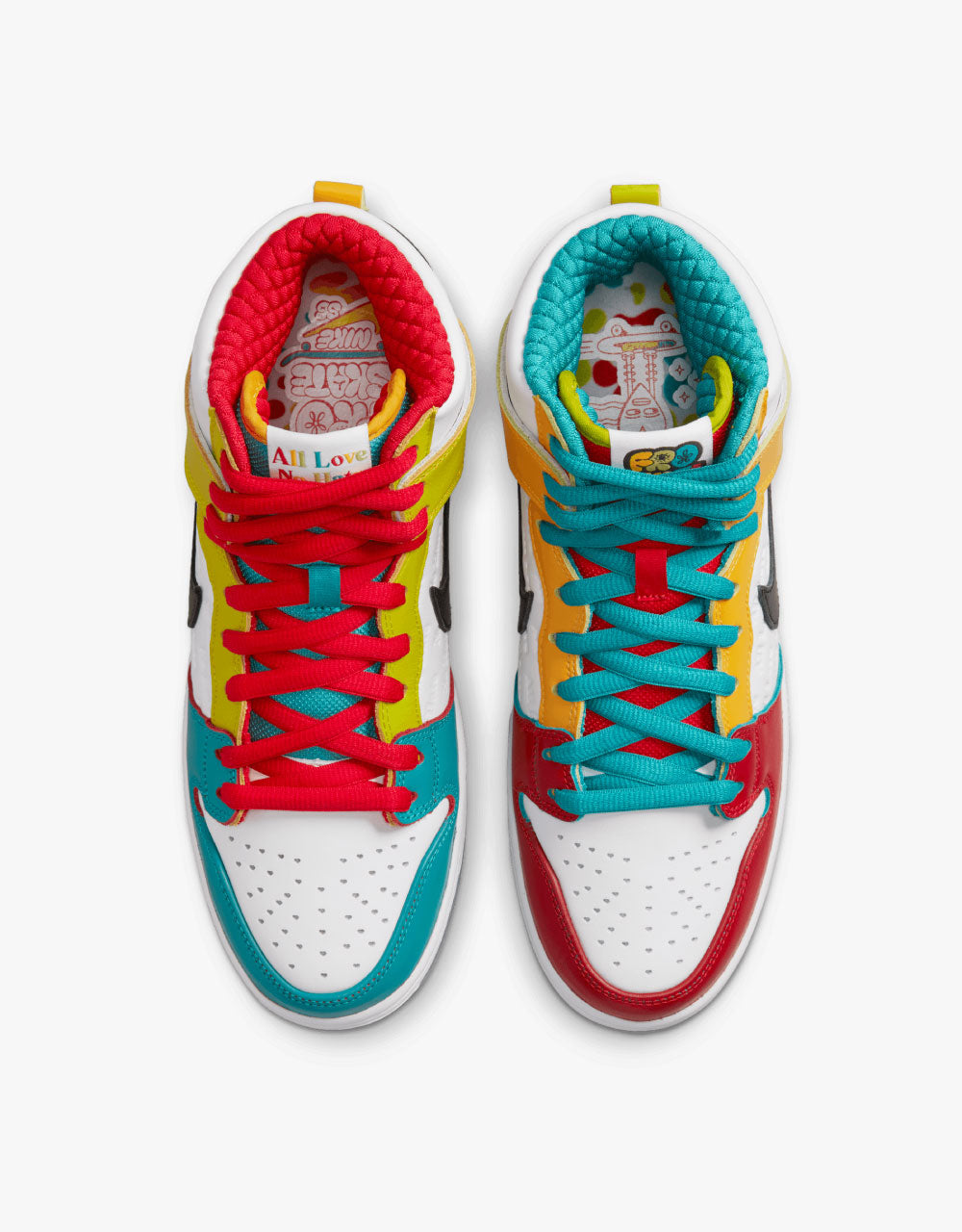 Chaussures de skate Nike SB 'froSkate' Dunk High Pro - Blanc/Or métallique-Rouge université