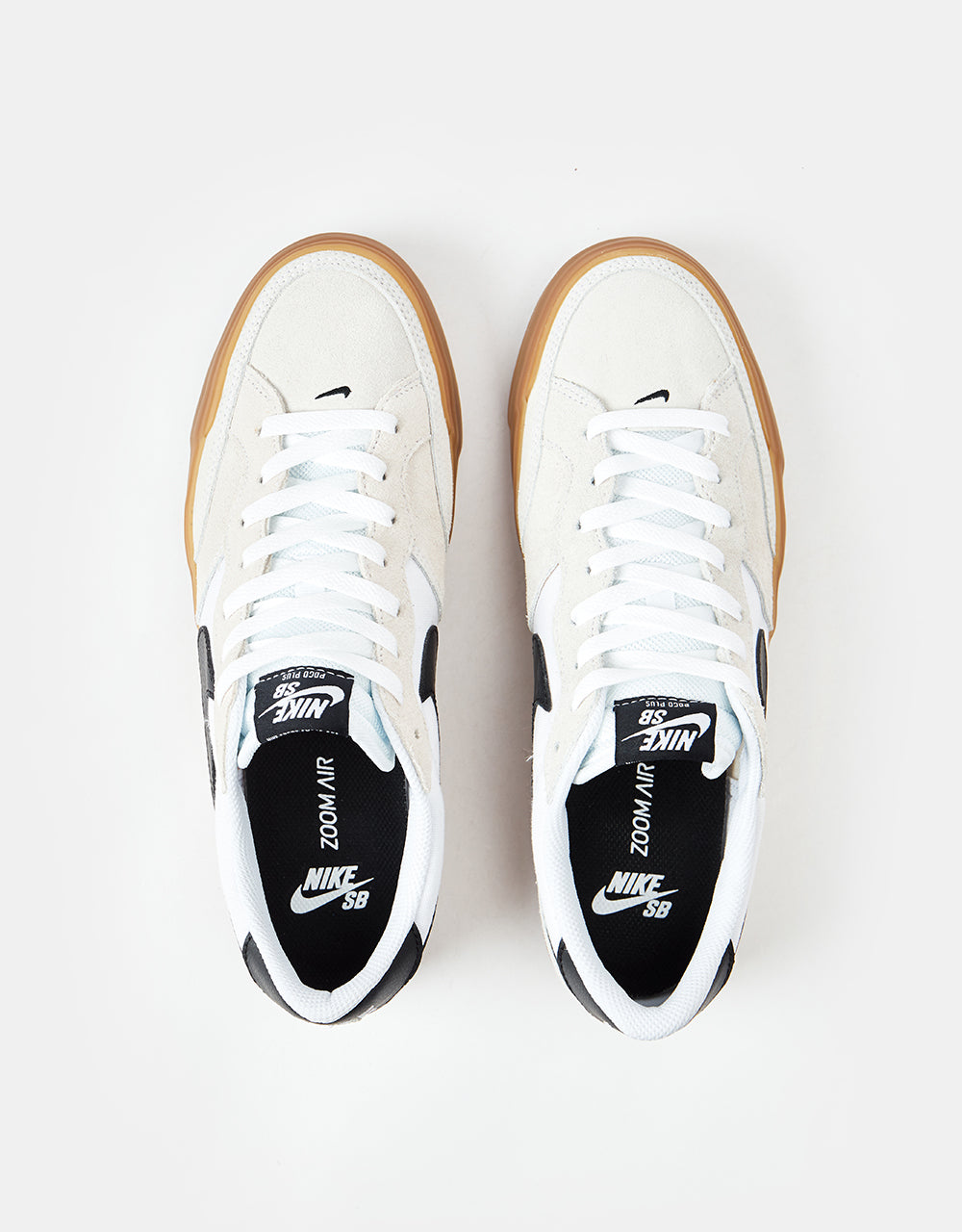 Nike SB Pogo Skate Chaussures - Blanc/Noir-Blanc-Gomme Marron Clair