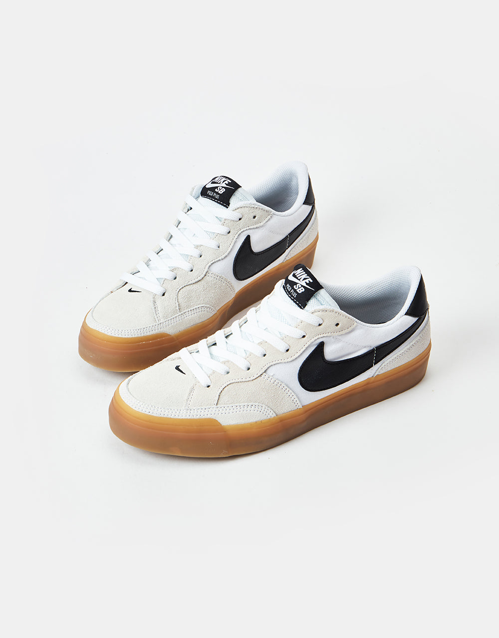 Nike SB Pogo Skate Chaussures - Blanc/Noir-Blanc-Gomme Marron Clair