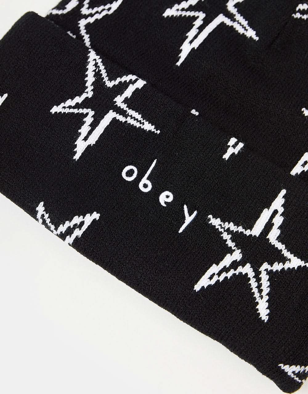 Obey Stars Beanie - Black Multi