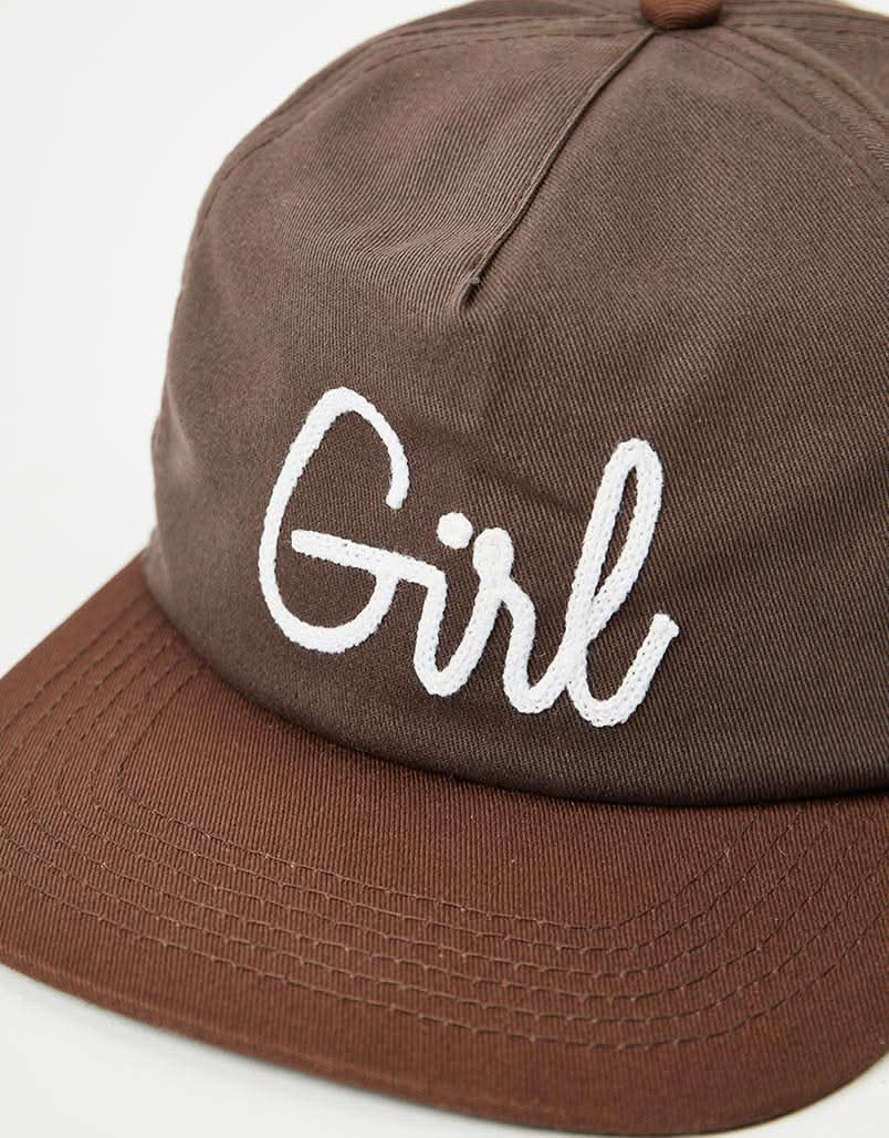 Girl Script Chain Strapback Cap - Chocolate