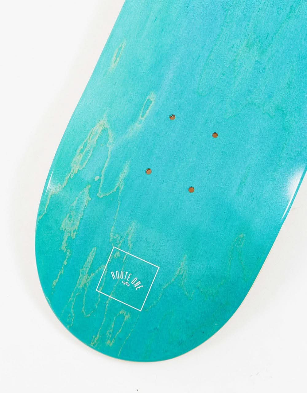 Route One Mini Logo 'OG Shape' Skateboard Deck - Turquoise/White