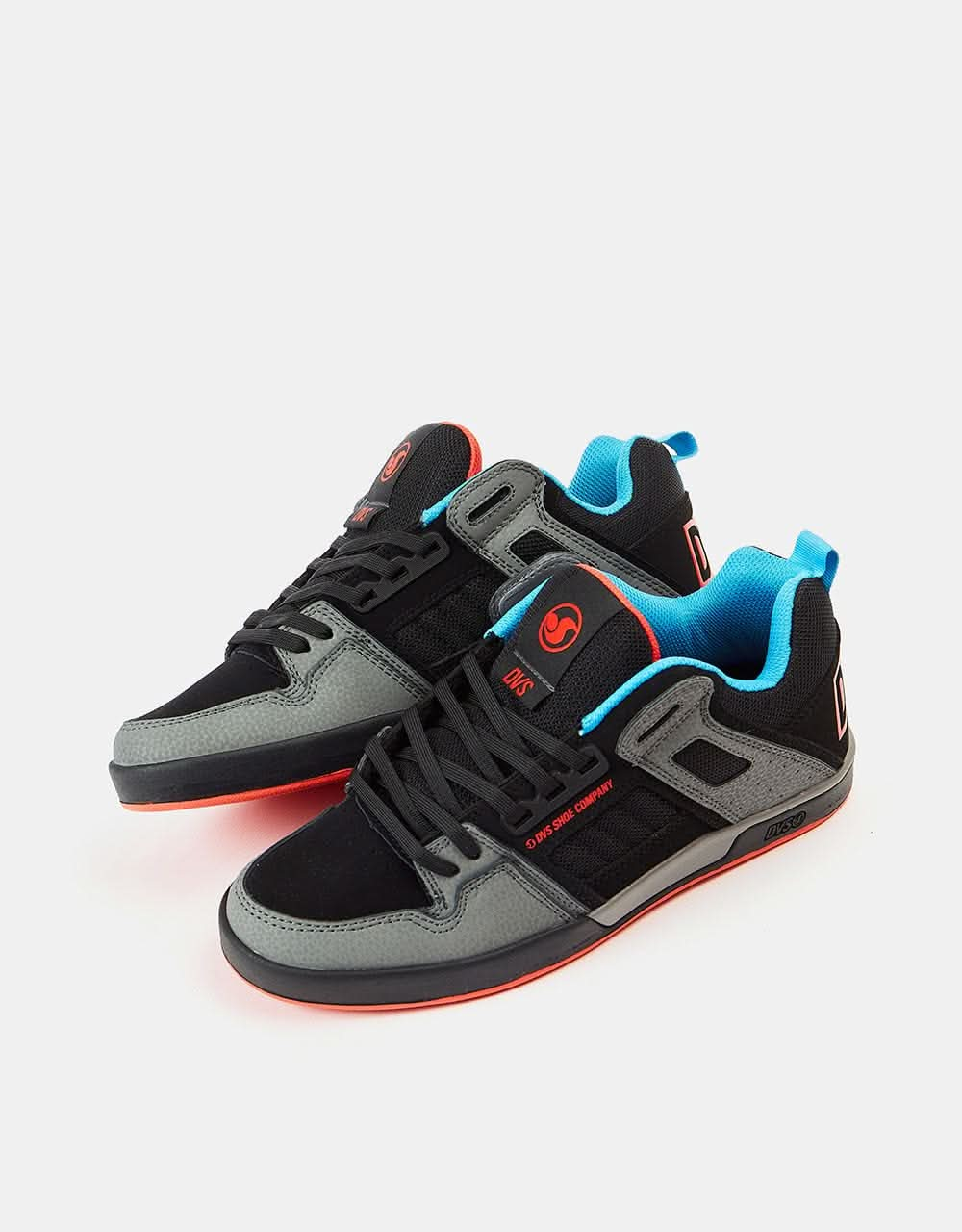 DVS Comanche 2.0+ Skate Shoes - Charcoal/Black/Fiery Red/Blue Nubuck