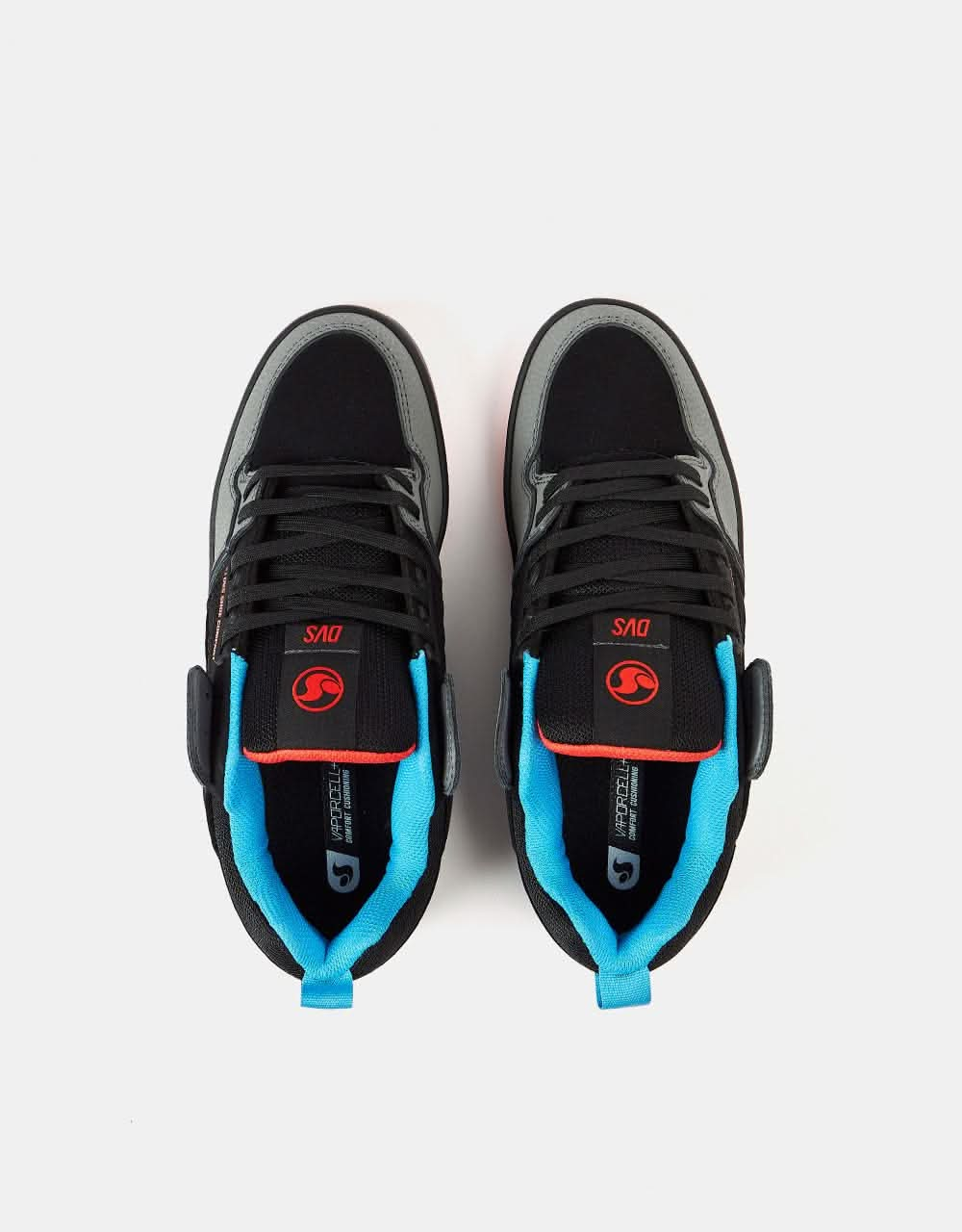 DVS Comanche 2.0+ Skate Shoes - Charcoal/Black/Fiery Red/Blue Nubuck