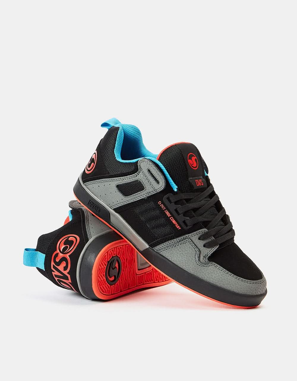 DVS Comanche 2.0+ Skate Shoes - Charcoal/Black/Fiery Red/Blue Nubuck