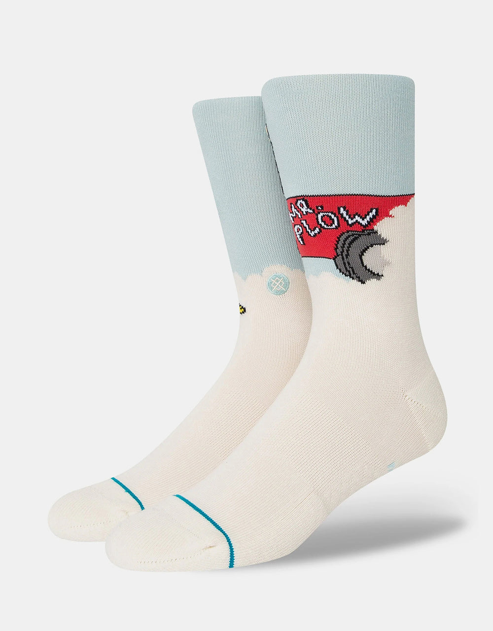 Stance x The Simpsons Mr Plow Crew Socks - Light Blue