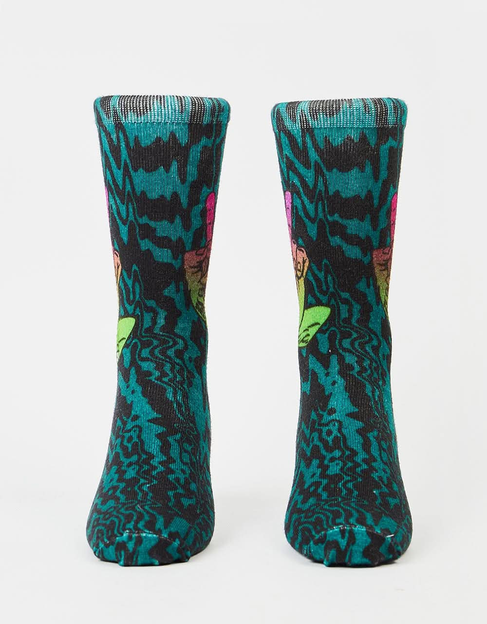 Santa Cruz Acidic Screamin Peace Fade Socks - Acidic Verdigris