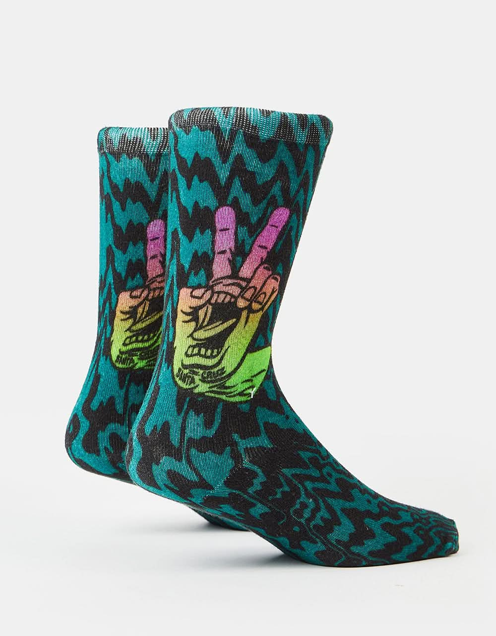 Santa Cruz Acidic Screamin Peace Fade Socks - Acidic Verdigris