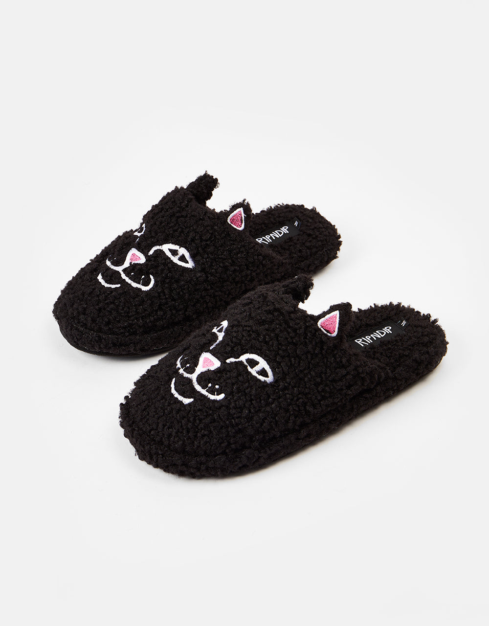 RIPNDIP Jerm Face Fuzzy House Slippers - Black