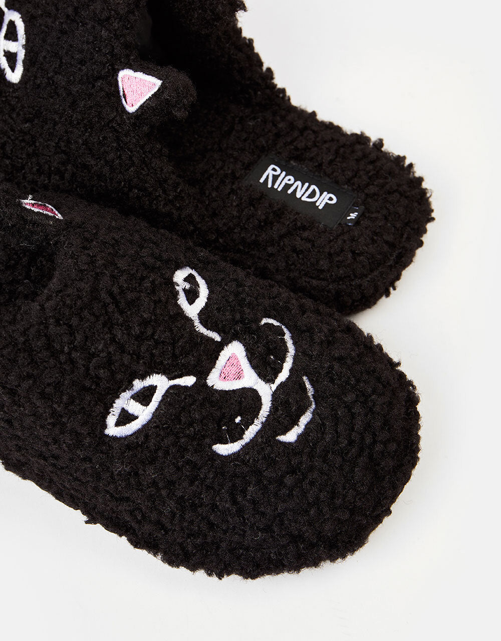 RIPNDIP Jerm Face Fuzzy House Slippers - Black