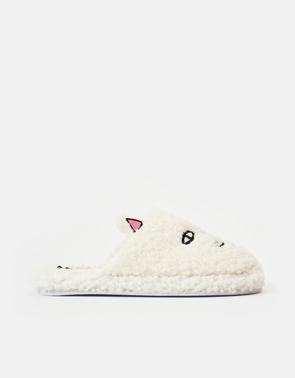 RIPNDIP Nerm Face Fuzzy House Slippers - White