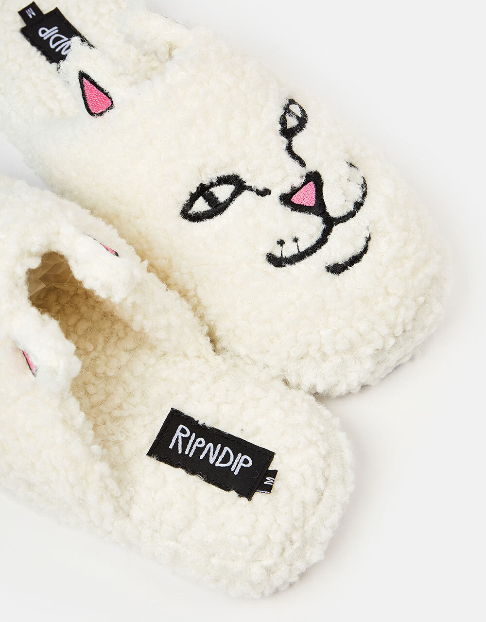 RIPNDIP Nerm Face Fuzzy House Slippers - White