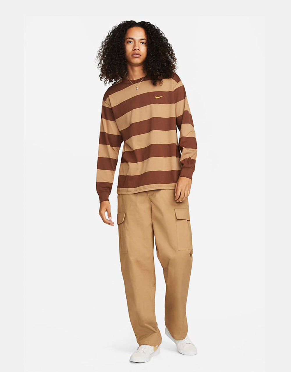 Nike SB Stripe L/S T-Shirt - Cacao Wow/Dark Driftwood