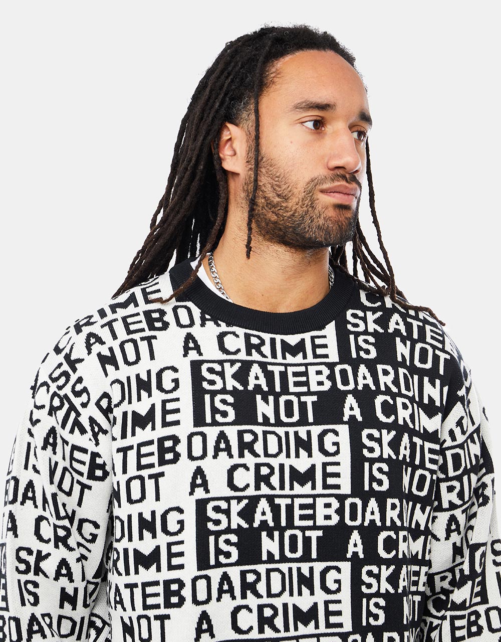 Santa Cruz Not a Crime Knit Crew - Black/White