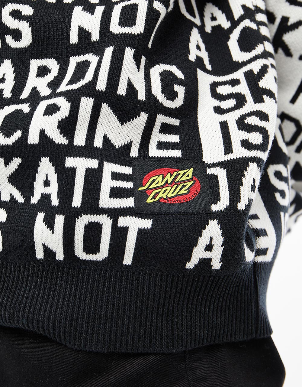 Santa Cruz Not a Crime Knit Crew - Black/White