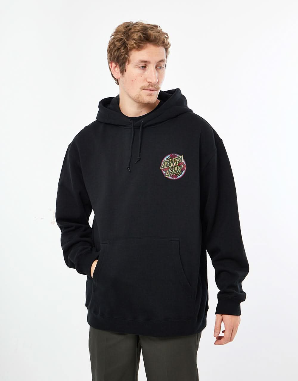 Santa Cruz Dressen Roses Dot Pullover Hoodie - Black