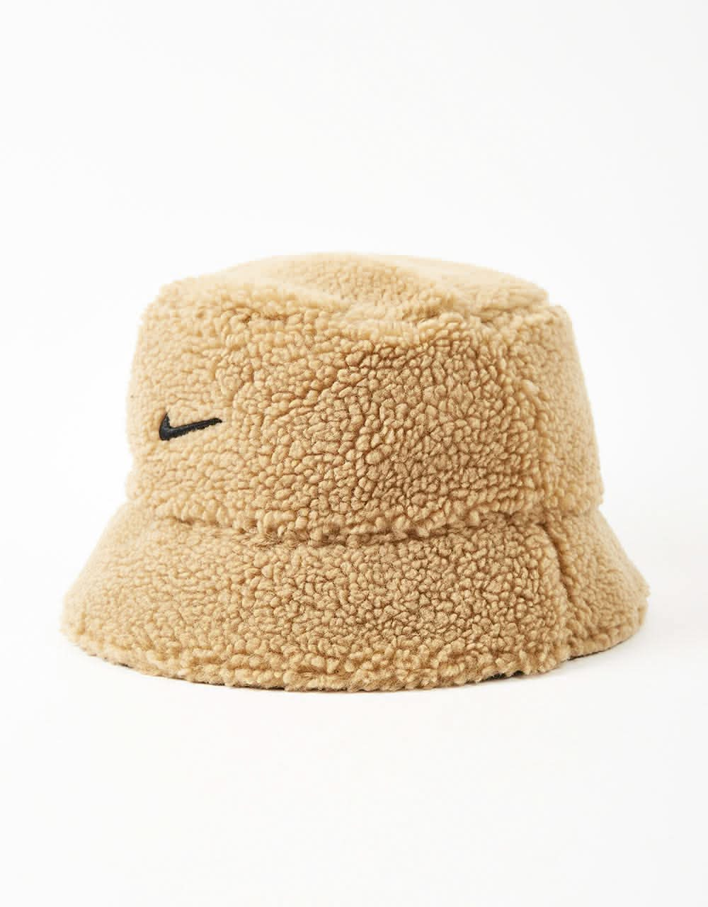 Nike NSW Reversible Sherpa Bucket Hat - Dark Driftwood/Cacao  Wow/Black