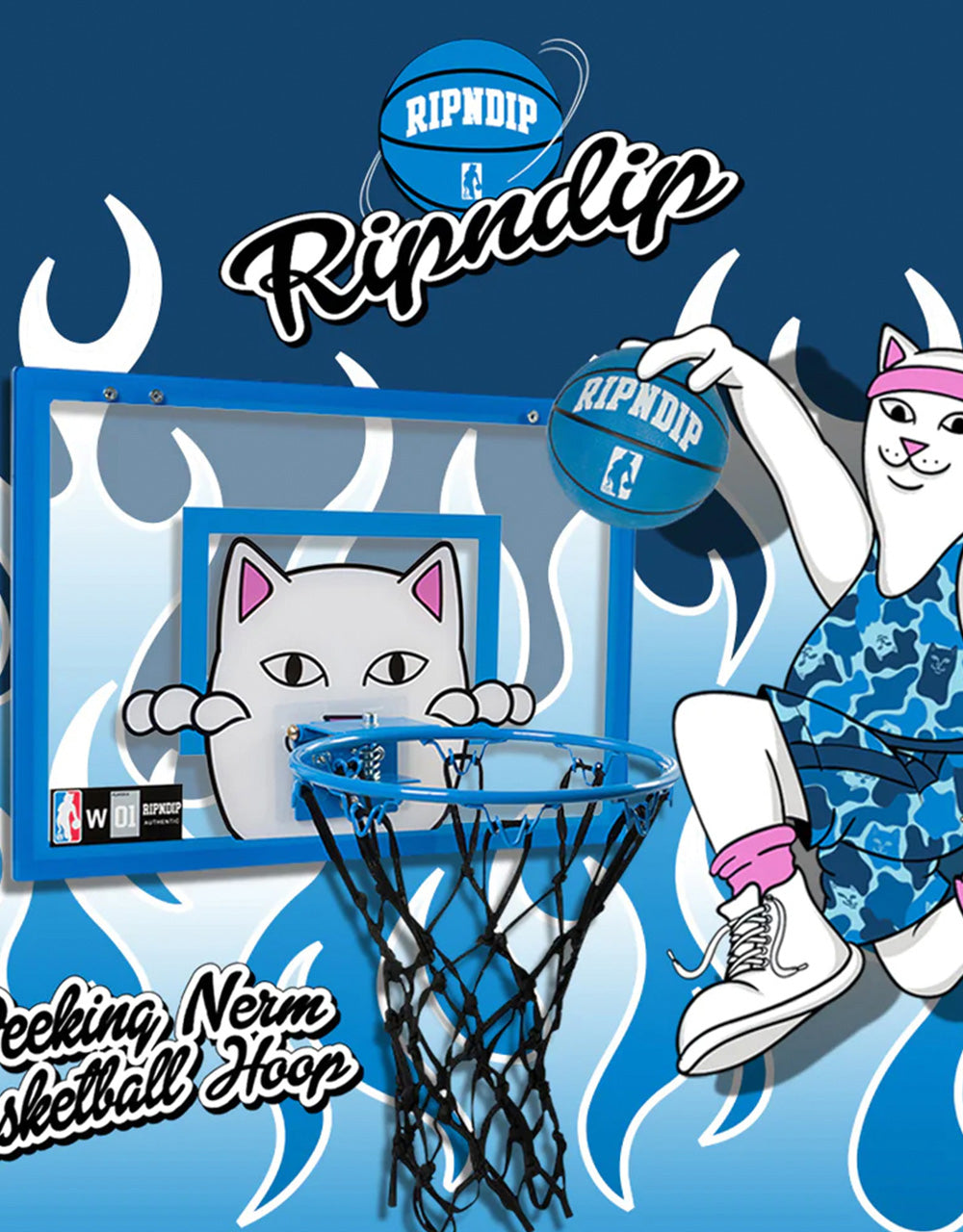 RIPNDIP Peeking Nermal Hanging Basketball Set - Blue