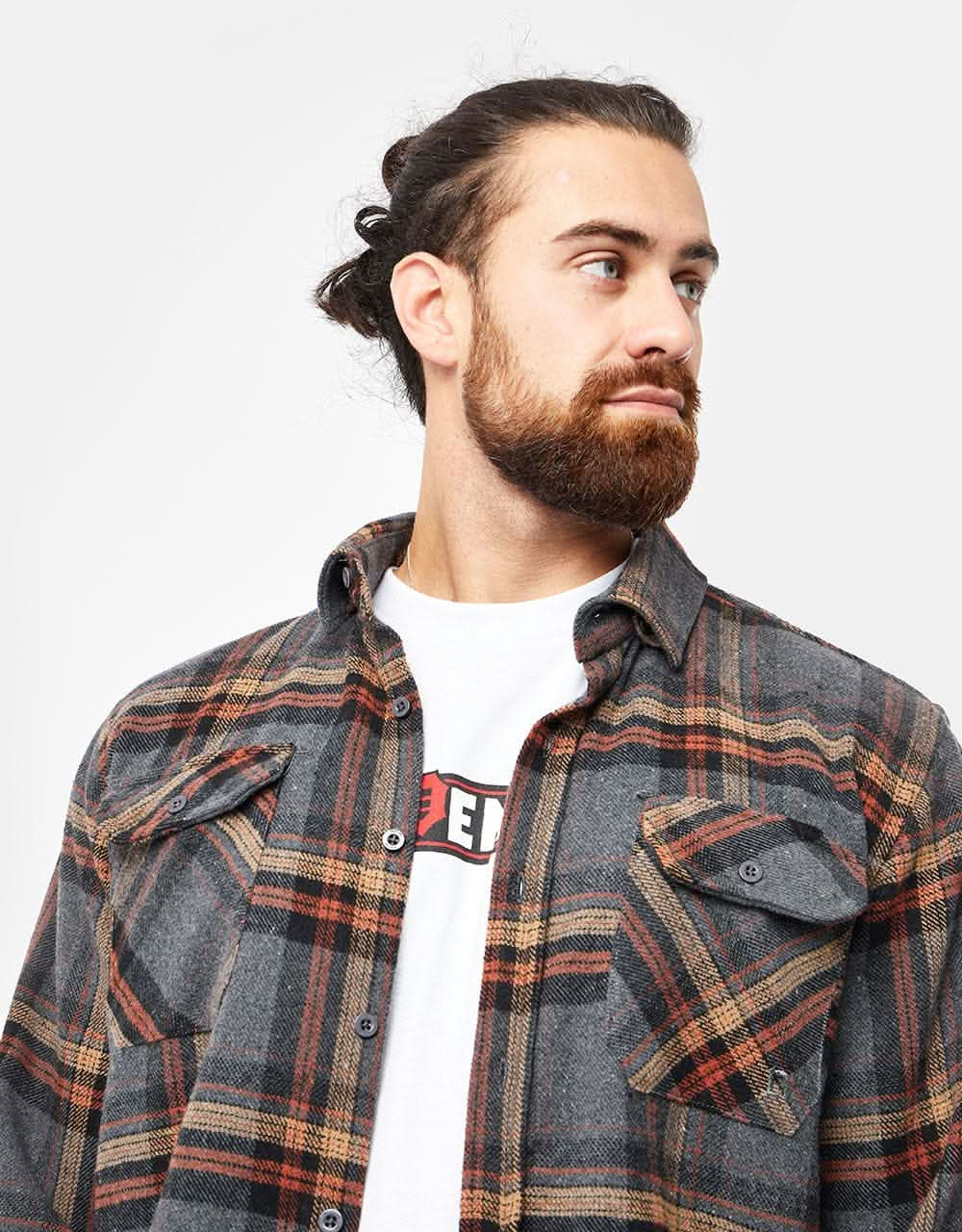 Route One Logan Flannel Shirt - Grey