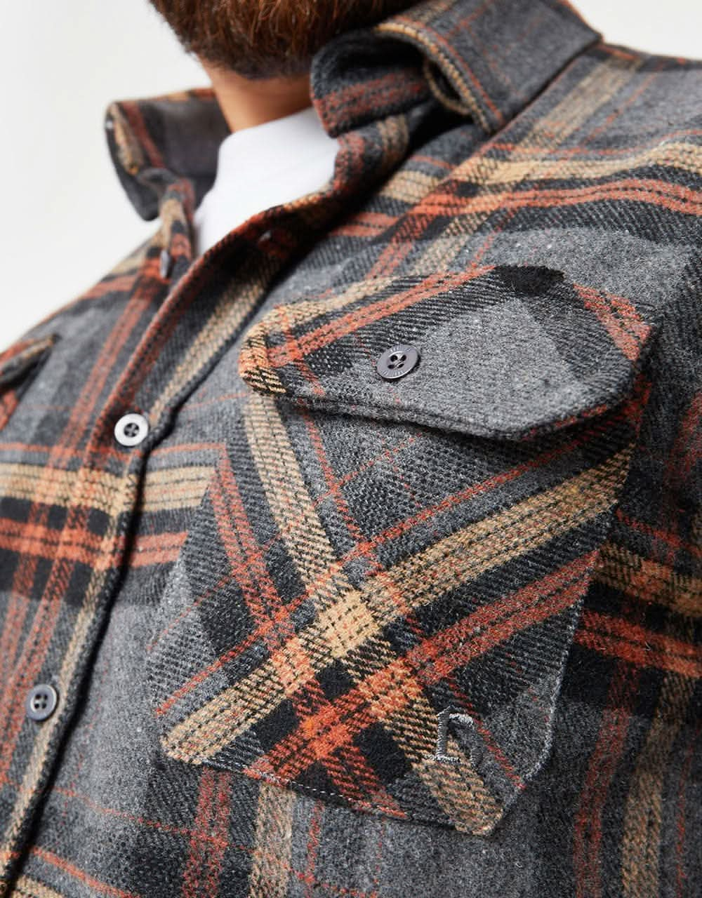 Route One Logan Flannel Shirt - Grey