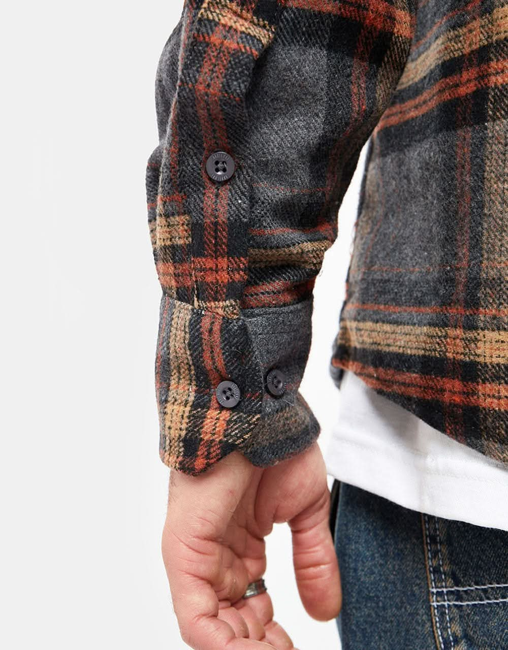 Route One Logan Flannel Shirt - Grey