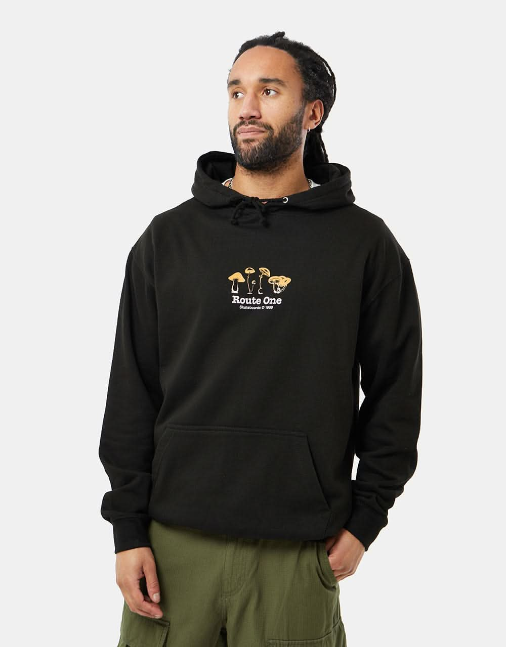 Route One Poisonous Mushrooms Pullover Hoodie - Black