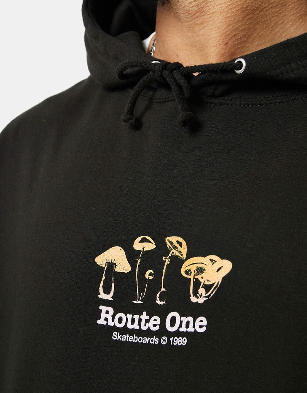 Route One Poisonous Mushrooms Pullover Hoodie - Black