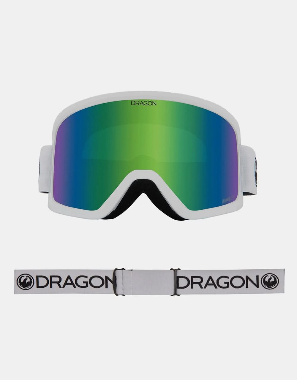 Dragon DX3 OTG Snowboard Goggles - White/LUMALENS® Green Ion