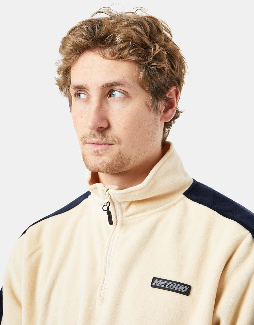 Method Fast Times 1/4 Zip Fleece  - Oat/Navy