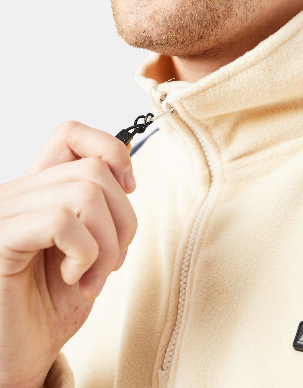 Method Fast Times 1/4 Zip Fleece  - Oat/Navy