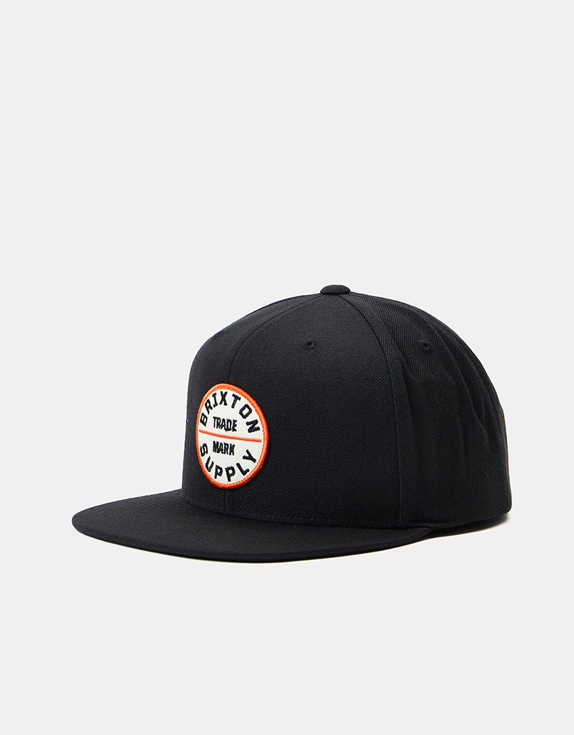 Brixton Oath lll Snapback Cap - Washed Black/Orange