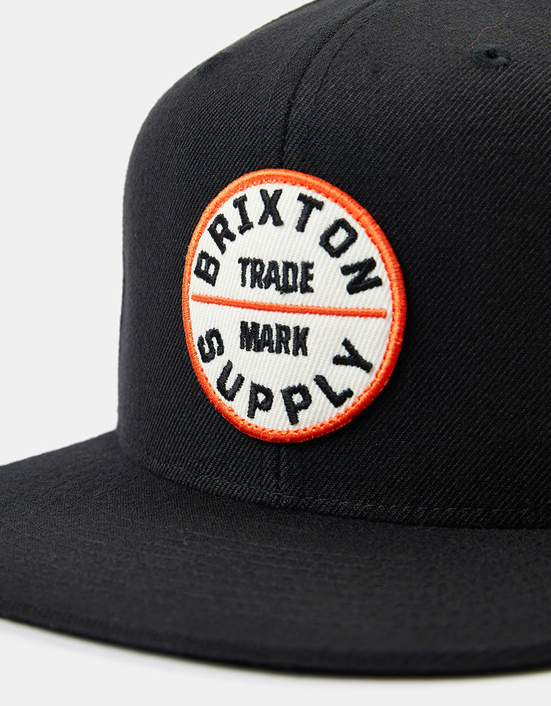 Brixton Oath lll Snapback Cap - Washed Black/Orange