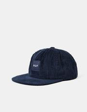 Cappellino con chiusura strapback in cordoncino con logo HUF - blu scuro