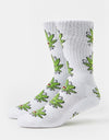 HUF Super Kawaii Green Buddy Socks - White