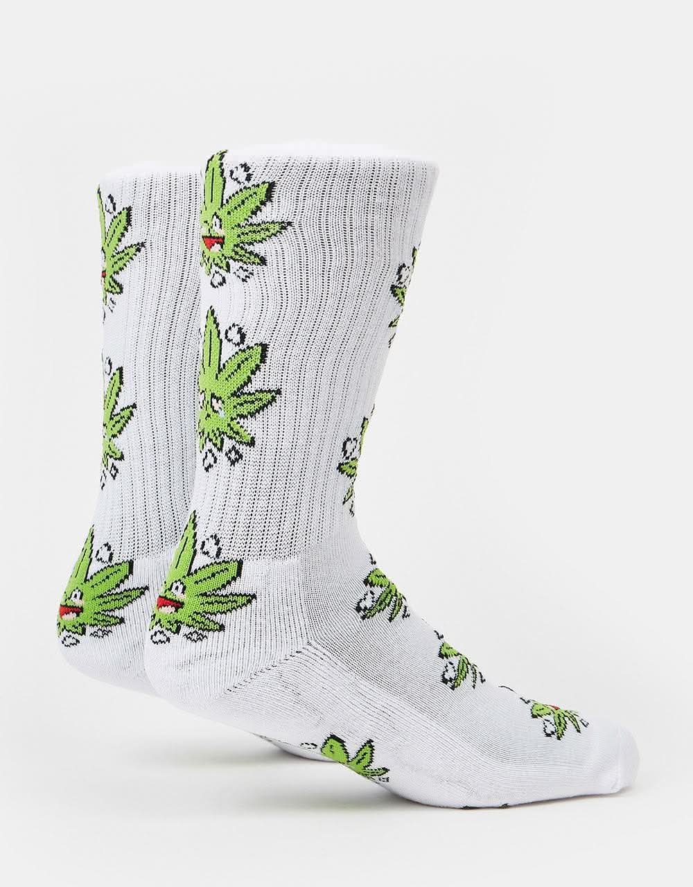 HUF Super Kawaii Green Buddy Socks - White