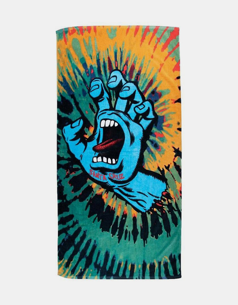 Santa Cruz Screaming Hand Beach Towel - Rust Tie Dye