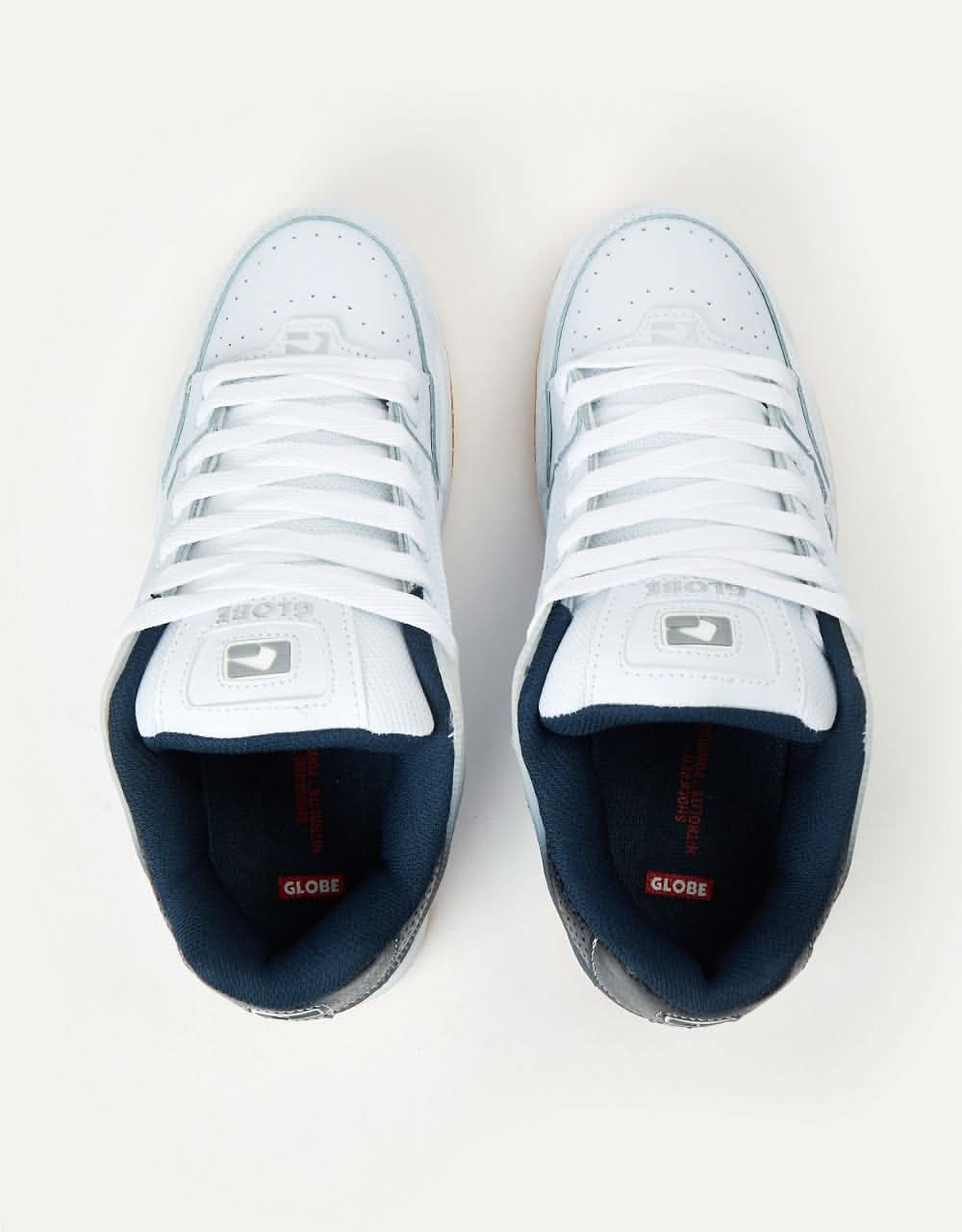 Globe Tilt Skate Shoes - White/Blue Stipple