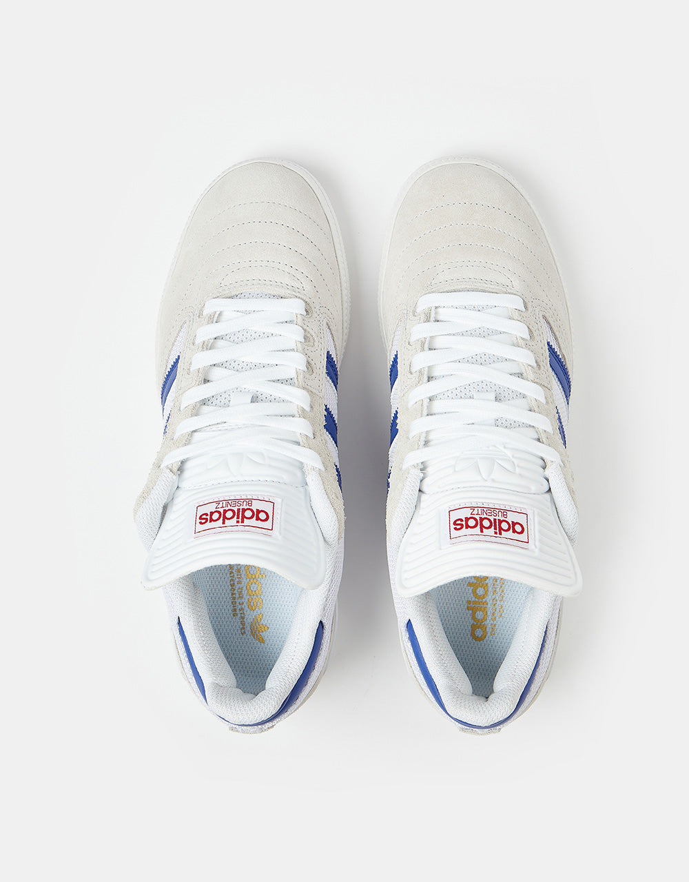 adidas Busenitz Skate Shoes - Crystal White/Semi Lucid Blue/Gold Metal