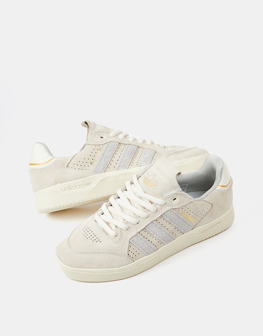 adidas Tyshawn Low Skate Shoes - Chalk White/Grey/Cream White