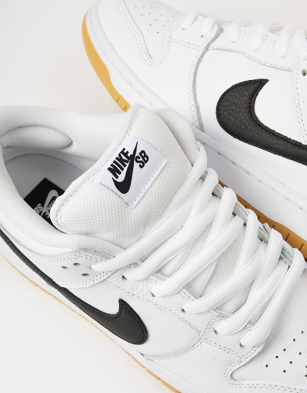 Nike SB Dunk Low Pro Premium Skate Shoes - White/Black-White-Gum Light Brown